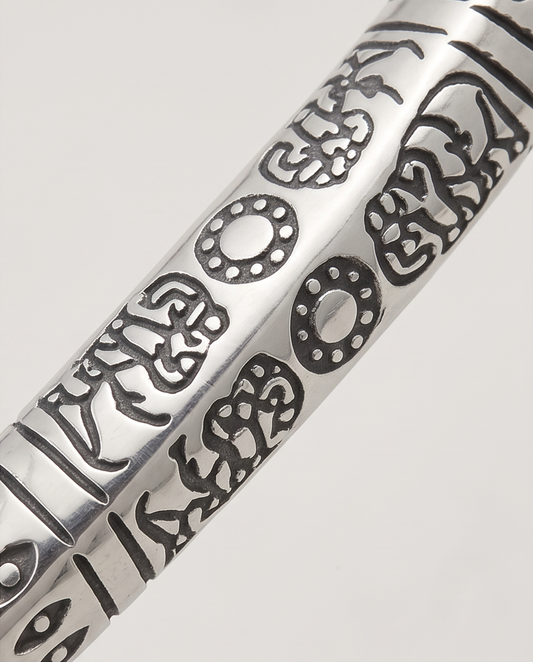 .9999 Fine Silver Hand-Engraved Cuff Bangle