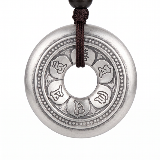 999.9 Pure Silve Symbols Necklace