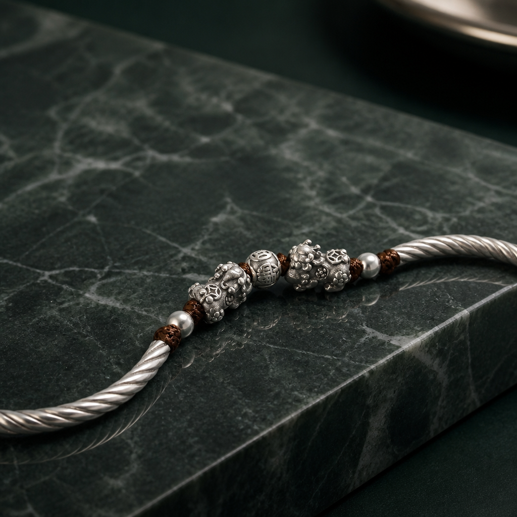 9999 Fine Silver Twin Lion Bracele