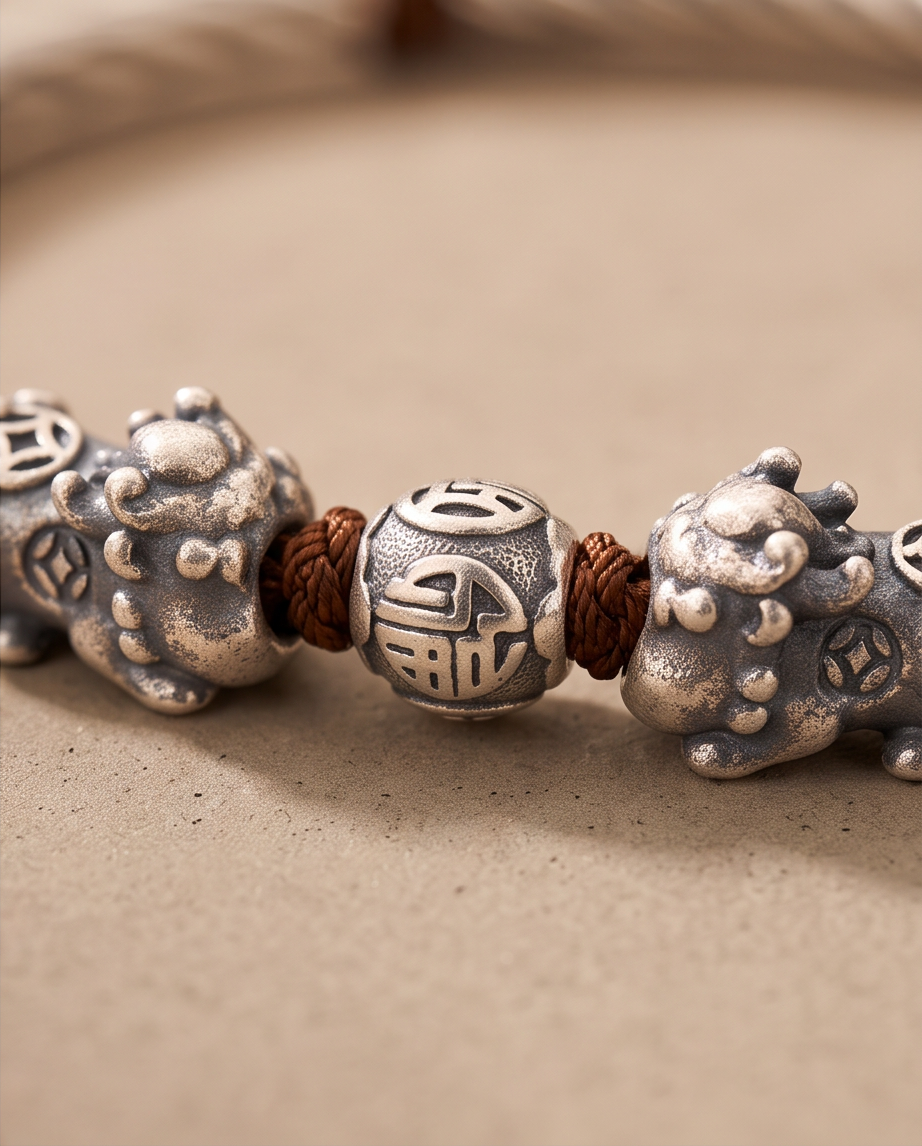 9999 Fine Silver Twin Lion Bracele