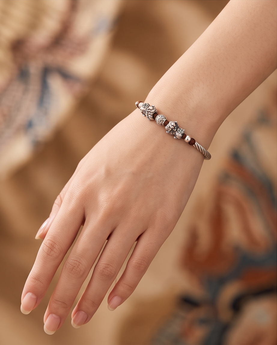 9999 Fine Silver Twin Lion Bracele