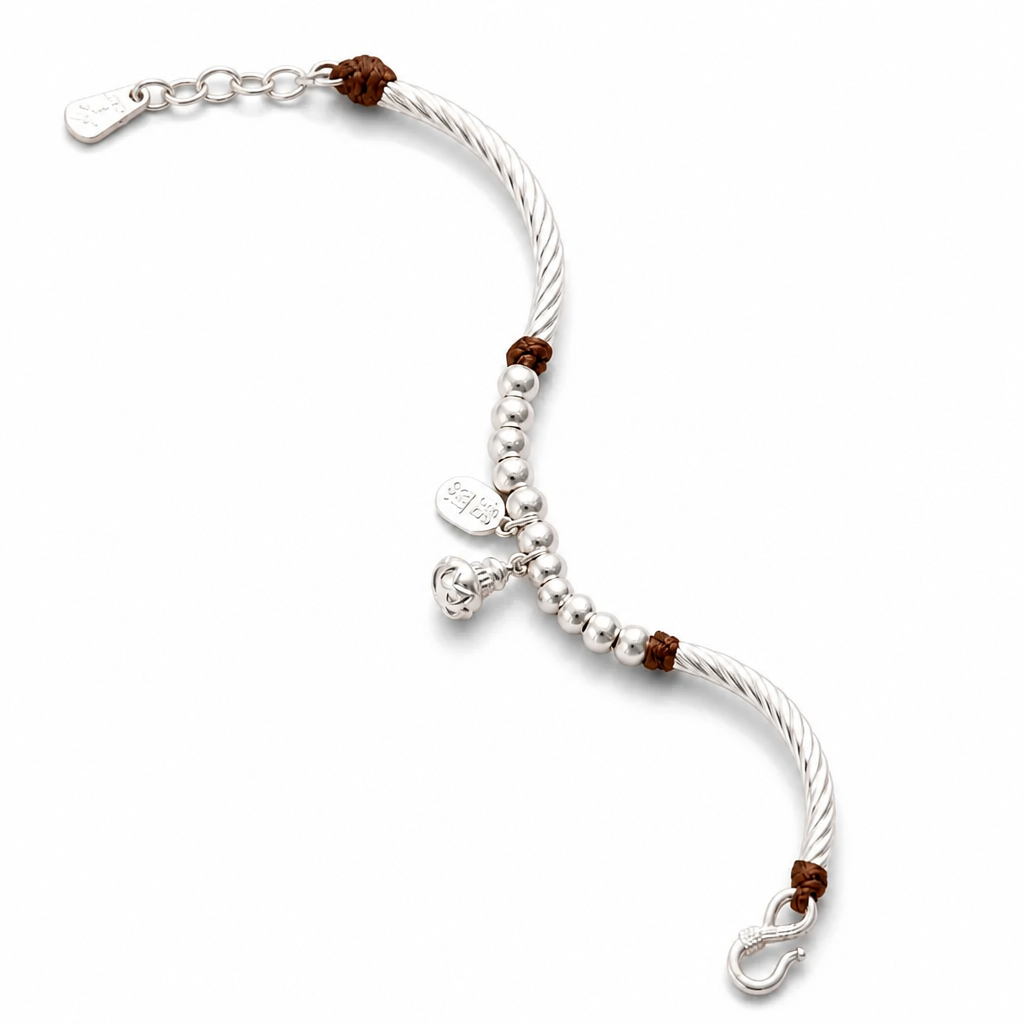 9999 Fine Silver Beaded Bell Bracelet