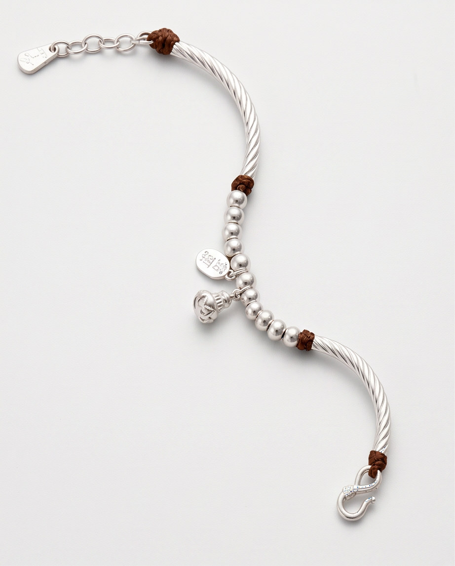 9999 Fine Silver Beaded Bell Bracelet
