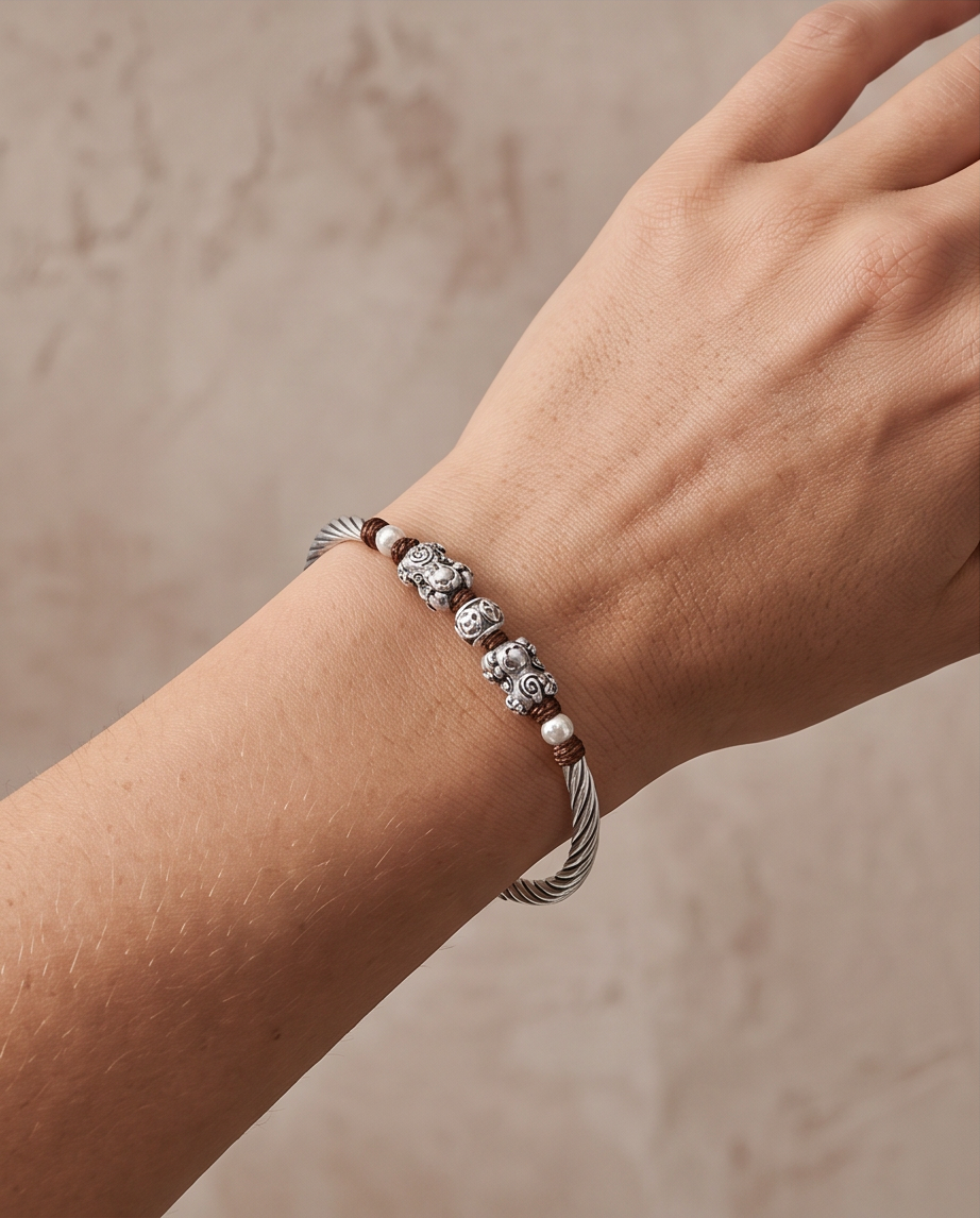9999 Fine Silver Twin Lion Bracele