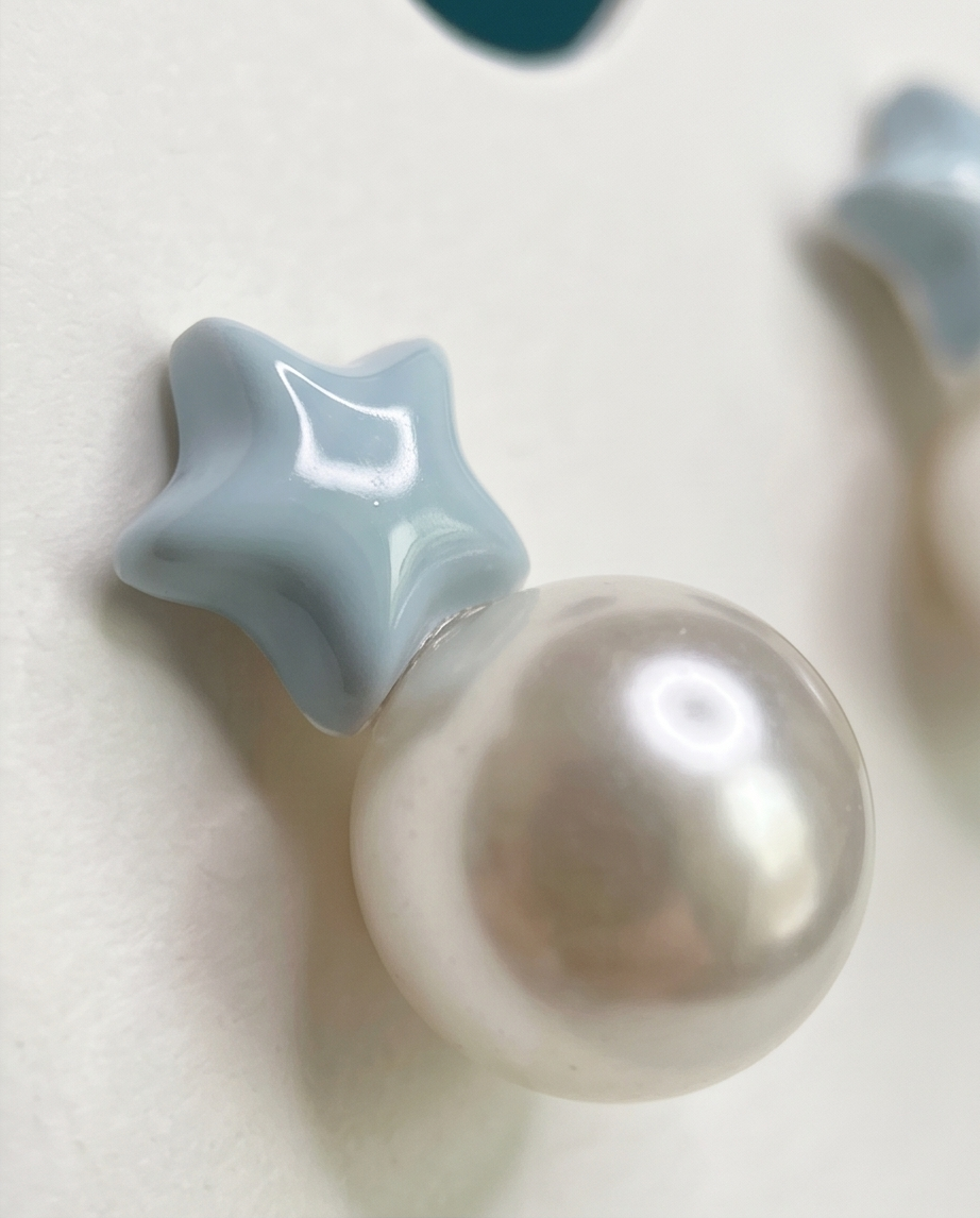 Star & Pearl Stud Earrings
