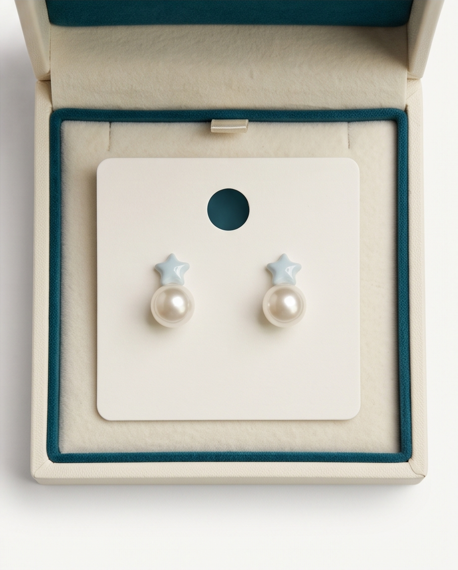 Star & Pearl Stud Earrings