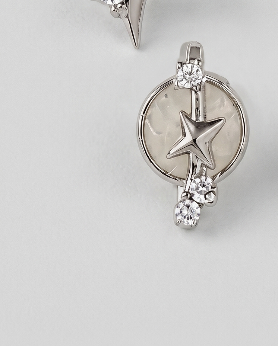 Celestial Star & Moon Earring Set, 3 Pairs