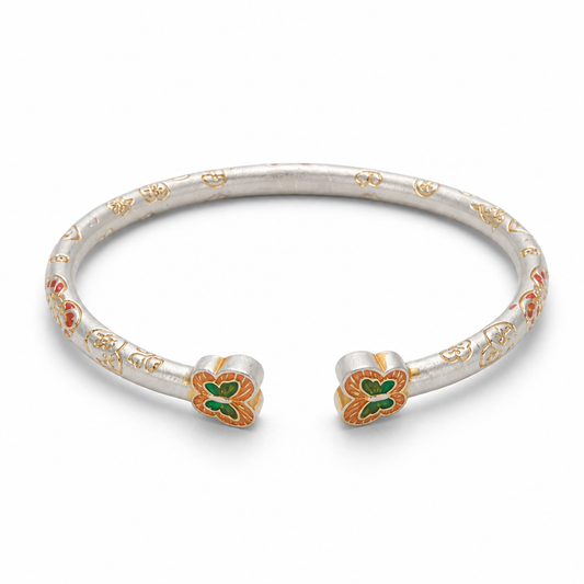 Enamel Butterfly Cuff Bracelet