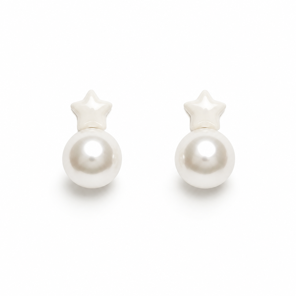 Star & Pearl Stud Earrings