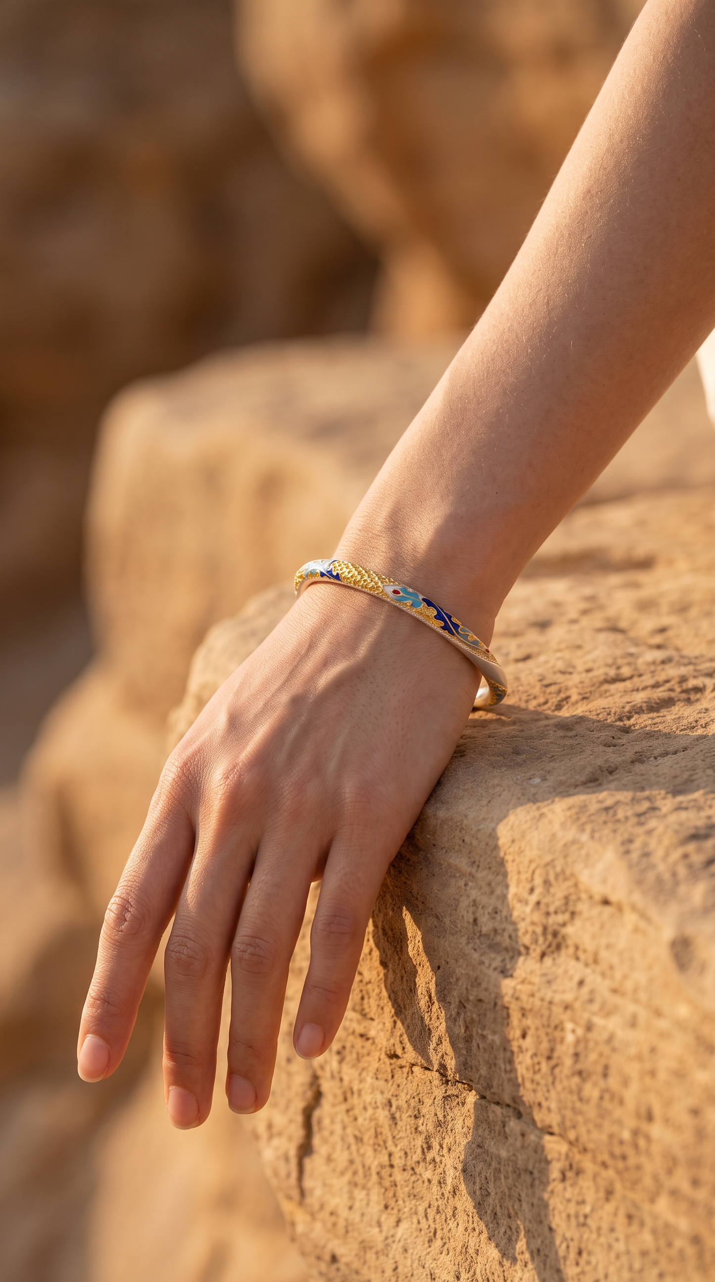 9999 Silver Blue Nature Bracelet
